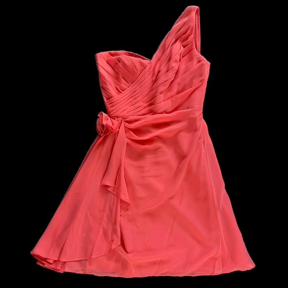 B2 Jasmine Coral Peach Chiffon Mini Dress